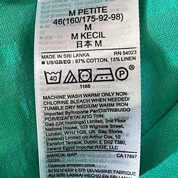 Green Linen Button Down Size Medium - Picture 8 of 12